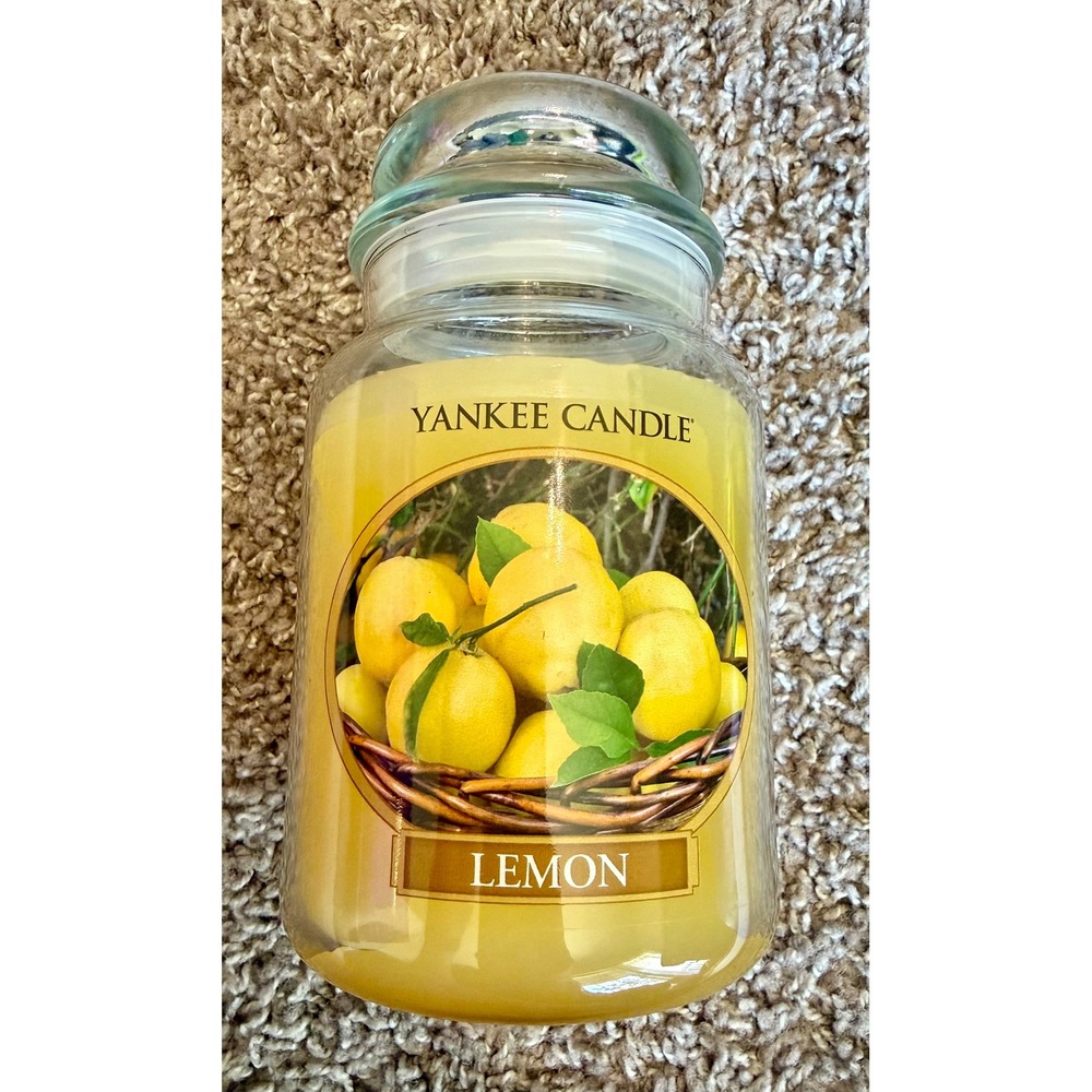 Yankee Candle Lemon Scented Jar Candle 22 oz Yellow Single Wick Classic